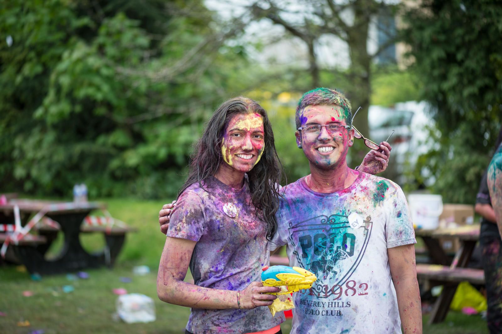 Students taking part in colour dash