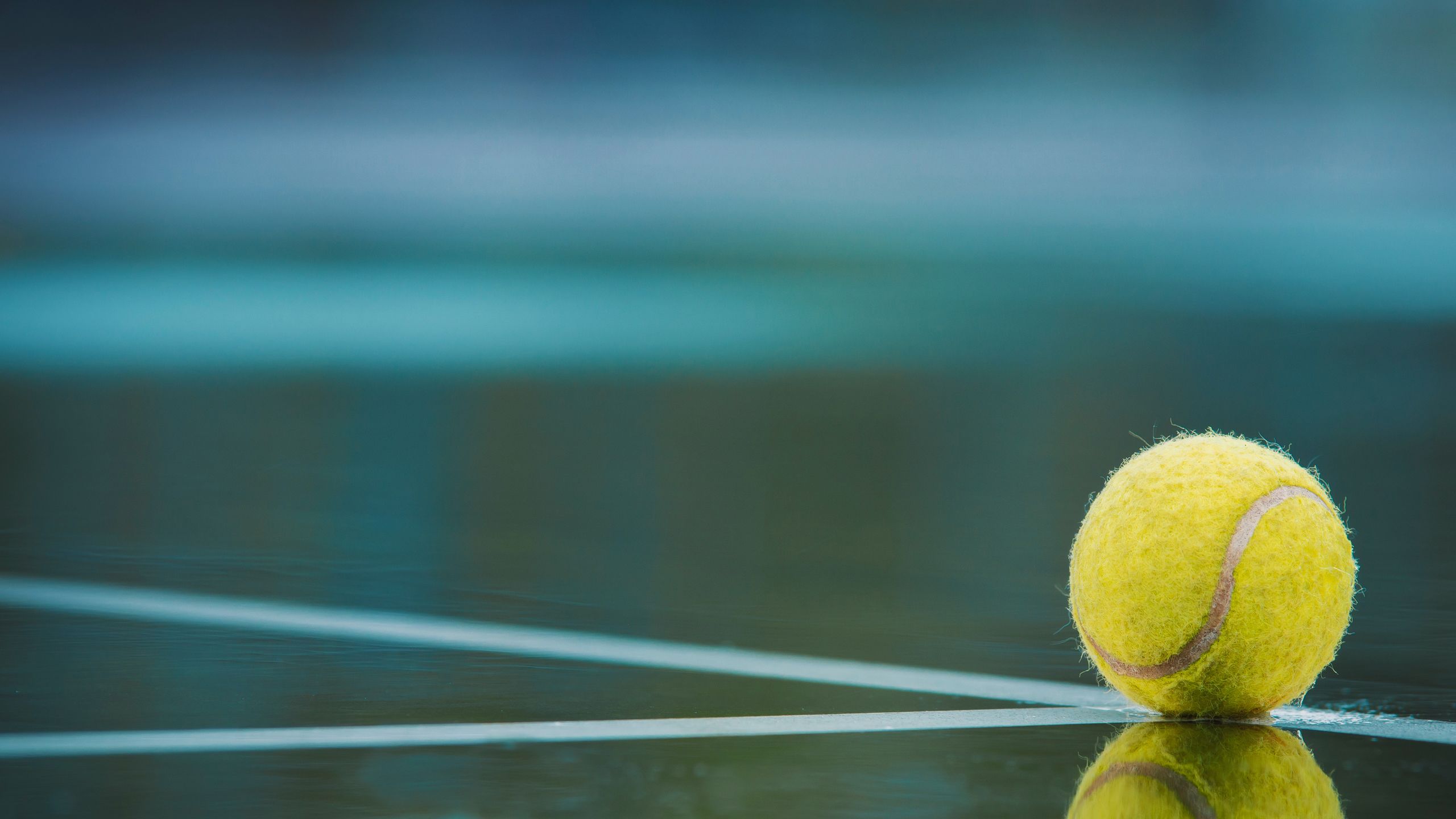 Tennis ball on tennis court