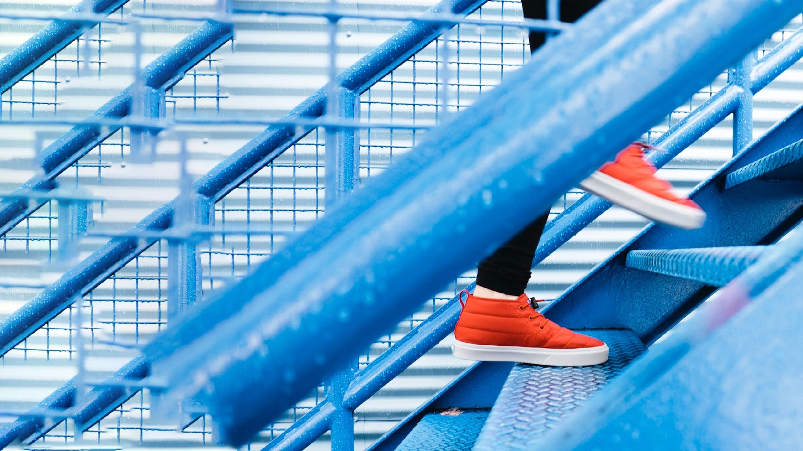 Walking up stairs